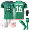 2223 Uniforme de fútbol local de México 9 Raúl 14 local 16 camiseta verde 18 traje de camiseta para niños