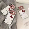 Diseño Sencillo de Gato a Cuadros Adecuado para Funda de Teléfono Apple iPhone 16 Pro Max Apple 17 con Ventana Galvanizada y Cubierta de Cuero para Teléfono