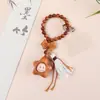 Colgante Estrella Curativa Linda de Madera Arcoíris Borla Tejida a Mano Llavero de Tuya Colgante Decoración para Bolso