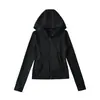 2631-2026 Moda Nueva Primavera/Verano Chaqueta Ajustada Estilo Europeo y Americano Sudadera Sexy con Cremallera y Capucha para Mujer