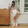 Pantuflas de algodón Sanrio Kitty, pantuflas de felpa cálidas de invierno para interiores para mujer, pantuflas antideslizantes para el hogar de otoño e invierno