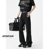 Jeans Masculino de Verão Fino Estilo Americano Retrô Lavado Flare Streetwear Elegante Skinny