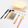 Juego de Herramientas para Hornear, Bol de Fermentación, Raspador, Brocha, Espátula con Mango de Madera, Herramientas para Dar Forma al Pan, Juego Completo