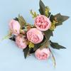 Simulado Centro-Hilado Peonía 6-Cabezas Ramo Pequeño de Camelia Flores Falsas Decoración del Hogar Utilería para Fotografía Diseño Fabricante Venta al por Mayor