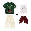 Ropa de moda hip-hop para niños ropa de práctica hiphop para niños verano niños hip-hop americano manga corta ropa para actuación del 1 de junio