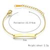 Pulsera de Tarjeta Curva Brillante de Acero Inoxidable Simple Personalizada Geométrica Grabado Láser Diy Joyería Personalizada Privada