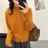 Cardigan Suéter Crochê Vazado com Strass de Gola Meia-Alta para Mulheres, Novo Estilo Outono e Inverno, Caimento Solto, Emagrecedor, Jaqueta Tricot Cor Sólida