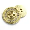Botones de Aleación Metálica de Dos Agujeros y Cuatro Agujeros Cosidos a Mano Botones de Diamante de Dos Agujeros para Abrigo Cortavientos Cárdigan de Hombres y Mujeres Botones de Pedrería