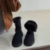 Botas de Nieve de Moda con Puño para Mujer, Nuevo Estilo Invierno 2026, Forradas de Polar, Engrosadas, Botas Cortas de Piel Cálidas, Zapatos de Algodón Versátiles