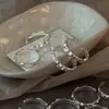 Anillo texturizado de plata de ley S925 para mujer, estilo minimalista, versátil de nicho, de alta gama, abierto ajustable, nueva joyería