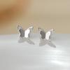 Nuevos Pendientes de Mariposa 999 Plata Pura Pendientes Pequeños Simples Sentido de Diseño Avanzado Lindos Pendientes de Cartílago para Oreja con Dibujos Animados