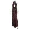 Estilo Europeo y Americano Transfronterizo Nueva Moda Femenina Sexy y Elegante Cuello en V Profundo Espalda Descubierta Ajustado Vestido Fruncido