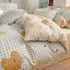 Set de cuatro piezas de algodón de dibujos animados Algodón Ropa de cama linda para niños Dormitorio de estudiantes Funda de edredón Sábana Bajera Juego de tres piezas Grasa de cama