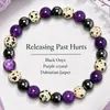 Xiyin tk pulsera explosiva transfronteriza de piedra natural ojo de tigre cuarzo rosa piedra Shoushan pulsera elástica de cuentas hecha a mano al por mayor