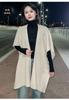 Chal de Punto Calado de Malla 100% Lana Pura para Mujer 2024 Nuevo Otoño e Invierno Capa Abrigo Bufanda