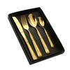 Set de Cuchillo y Tenedor de Lujo Ligero Transfronterizo con Relieve de Espiga de Trigo Cuchillo, Tenedor y Cuchara de Acero Inoxidable Juego de Cuatro Piezas Vajilla Occidental Herramientas para Comer Bistec