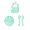Plato de silicona para niños, vajilla para alimentación infantil, suplemento alimenticio para bebés, plato de silicona con cara sonriente, venta al por mayor de fábrica