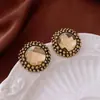 Pendientes de Flor de Diamante Aguja de Plata Pendientes de Botón Retro de Nicho Vintage Pendientes de Alta Gama Transfronterizos Venta al por Mayor para Mujeres