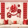 Conjunto de Decoração de Quarto de Casamento para o Quarto do Noivo e da Noiva, Casa Nova com Toque de Luxo, Decoração de Cabeceira com Caractere de Dupla Felicidade, Suprimentos Completos para Casamento