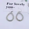 Moda Europeia e Americana Estilo Coreano Vazado Diamante Gota d'água Sem Haste Clipe de Orelha Brincos Femininos para Noiva Atacado