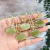 Colgante de Jade Hetian Natural con Figura de Buda, Jade Hetian en Color Agua Clara, Calabaza en Forma de Hoja, y Colgante de Paz para Hombres y Mujeres, con Cadena de Jade