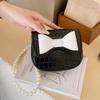 Bolso bandolera estilo extranjero con lazo para niña, estilo Chanel, exquisito, bonito y moderno, para bebé, informal.