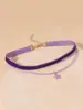 Cinturón de terciopelo color ins estilo coreano cadena para la clavícula de doble estrella de cinco puntas joyería nueva al por mayor accesorios de moda para mujer collar