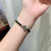 Pulseira de Corda Vermelha com Contas de Cristal Natural Haoyun Simples Ins Tecida à Mão Corda de Mão para Casal Melhor Amigo Pulseira de Cristal Morango