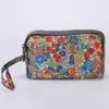 Bolso de Mano para Mujer Lienzo Artístico Billetera Larga de Tres Capas Bolso de Mano para Mujer Gran Capacidad Portallaves Monedero Casual Bolso para Teléfono Móvil