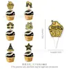 Decorações de Festa de Primeiro Aniversário Preto e Dourado, Conjunto de Faixa e Bolo, Montagem Temática, Suprimentos Festivos de Cauda de Andorinha para Festa