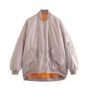 Amazon Transfronterizo Otoño e Invierno 2026 Chaqueta Bomber Suelta de 4 Colores Abrigo de Algodón para Mujer Chaqueta de Béisbol con Cremallera y Pliegues