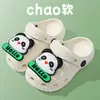 Tamancos infantis de EVA ecológicos para o verão, para meninos usarem em casa e ao ar livre, chinelos fofos de desenho animado DIY de panda para meninas