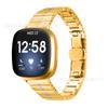 Adequado para Fitbit Versa4 Nova pulseira de relógio inteligente de metal Versa3 Press Line Slim Fit One Ball Steel Band
