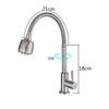 Grifo de un solo frío de acero inoxidable 304 para comercio exterior, doméstico, 4 puntos universal, de un solo frío, cuello alto, grifo de cocina de acero inoxidable de un solo frío