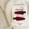 Grampo de Cabelo Infantil Lã Vermelho Vinho Laço Ano Novo Grampo Lateral Grampo para Franja