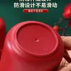 Set de Vasos para Cepillo de Dientes de Boda, un Par de Vasos Rojos para Cepillo de Dientes de Pareja, Vasos de Plástico para Enjuague Bucal, Artículos de Lavado para Dote de Boda
