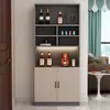 Armário de Vinho para Uso Doméstico, Gabinete Divisória de Sala de Estar, Armário de Exposição, Aparador, Armário Alto de Armazenamento, Gabinete de Entrada, Cinza Creme