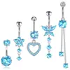 Uñas de Ombligo Populares Transfronterizas Amazon Más Vendido Joyería de Ombligo Incrustada con Circonita Botón de Ombligo Anillo de Ombligo Set de Joyería para Piercing