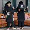 Conjunto de pijama infantil inverno meninos fleece de coral espessado quente acolchoado de três camadas Roupa de casa masculina de comprimento médio