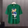2024 Novo estilo americano Trendy Brand Carta estampada camiseta de manga curta Masculino Summer Ins Trendy Brand Loose Casual Top