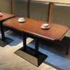 Mesa de Comedor Redonda de Madera Maciza, Combinación Sencilla de Mesa y Sillas de Negociación de Ocio, Mesa Redonda Pequeña para Recepción de Negocios de Cafetería, Color Nogal