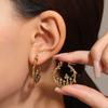 Pendientes de Anillo de Rama Antigua de Plata Vintage Tallado Plata Antigua Pendientes Colgantes Tribales de Hongo Étnico Joyería para Mujer