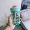 Taza de café con pajita, taza doble para beber, para estudiantes masculinos y femeninos, de aspecto elegante, resistente a altas temperaturas, creativa, portátil.
