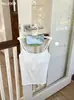 Versión de Calidad de Camisola de Botones de Tencel Lyocell para Mujer con Almohadillas de Látex Fijas en el Pecho, Top Versátil Todo en Uno