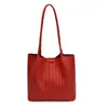 Bolso Tote Cubo Tejido Versátil Casual para Mujer 2025 Nuevo Gran Capacidad Lujo Ligero Elegante Simple Bolso de Hombro Axila