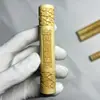 Pieza de Mango de Bambú de Jade Sólido con Material de Cristal Amarillo, Grabado Dorado, Arte de Bambú Tallado a Mano, Bambú al por Mayor