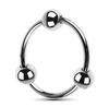 Juguetes sexuales, anillo de metal para el pene, anillo de bloqueo, anillo de retardo, anillo de prepucio, anillo jj, anillo de tres cuentas, anillo sólido de acero inoxidable SM