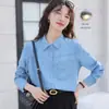 Foto Real # Camisa Jeans de Tencel Fina com Proteção Solar para Mulheres, Corte Solto, Emagrecimento, Camisa Retro Cool para Primavera.
