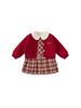 Ropa para Niños Bangxuan 2026 Invierno Nuevo Conjunto Estilo Academia para Niñas Cárdigan y Falda a Cuadros Conjunto de Dos Piezas Traje Infantil