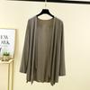 Camisa exterior irregular de estilo coreano de primavera y verano con aire acondicionado, cárdigan fino de manga larga, ropa de protección solar modal para mujer, chaqueta de longitud media